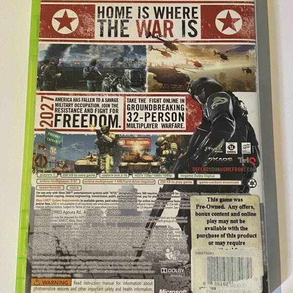 Homefront Microsoft Xbox 360 2011 Complete CIB With Manual And Disc - Picture 2 of 3